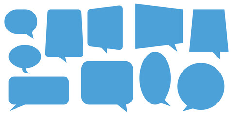 Creative Communication Speech Boxes for a Fun Touch .  simple flat design. text box and message icon collection on a white background. vector illustration. 