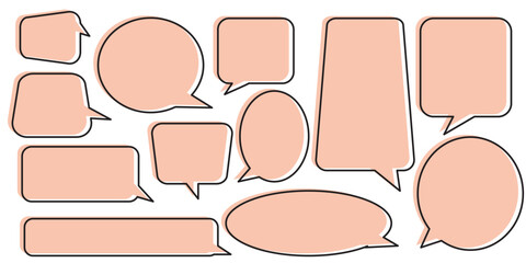 Charming Chatter  Doodle Speech Bubbles to Make Your Designs Pop . Speech bubble, speech balloon, chat bubble line art icon for apps and websites. eps 10 