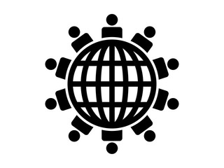 People Around the Globe Icon Vector Illustration Design