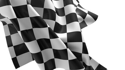 The checkered flag waves in the wind a symbol of victory and the thrill of competition