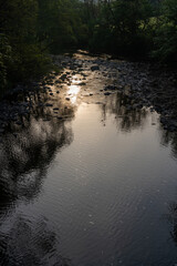 Calm morning scene along the River Swale in North Yorkshire