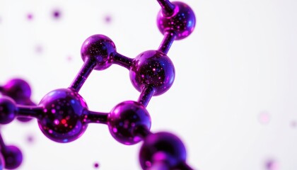 Abstract Purple Molecular Structure Close Up Detailed Science Background