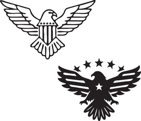  Patriotic Eagle Vector Emblem