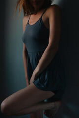 Fototapeta premium girl posing in a beautiful dress