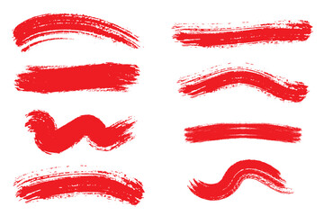  brush strokes vector illustration, abstract grunge texture . Collection of vector paint brush strokes, hand drawn brush stroke textures set .
