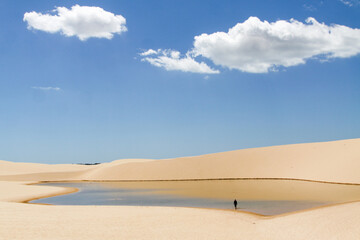 Sky and sand dunes in the Great Lencois Maranhenses, within the Lencois National Park