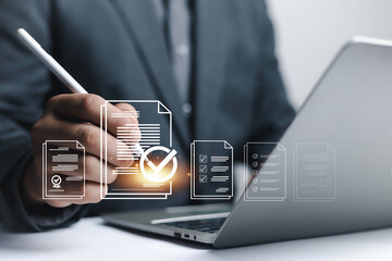 Hand shows sign of top service Quality assurance, Guarantee, Standards, ISO certification and standardization concept, satisfaction, service experience, show the standards of products and services.	
