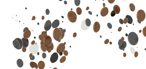 Multicolor confetti abstract background with a lot of falling pieces, isolated on a white background. Festive decorative tinsel element for design