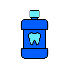 Obraz premium Icon a mouthwash, isolated against a clean background.