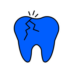 Obraz premium Icon a broken tooth, isolated against a clean background.