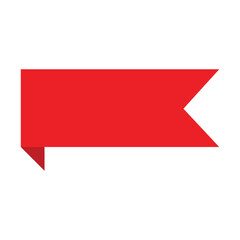 Red Corner Banner Ribbon Label Tag