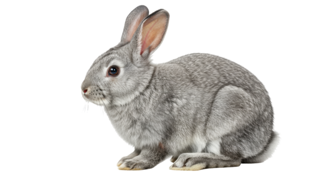 Isolated Gray Rabbit