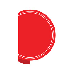 Red Corner Banner Ribbon Label Tag