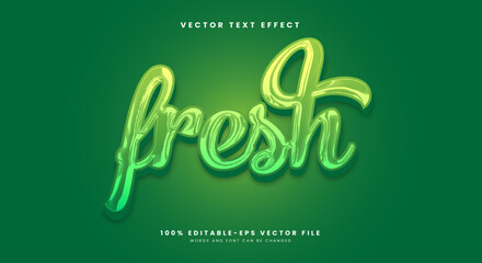 Fresh green 3d editable text effect Template Suitable for organic badge