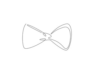 Bow tie continuous line. Continuous one line drawing of bow tie. wedding, accessory, fashion concept. Single line drawing