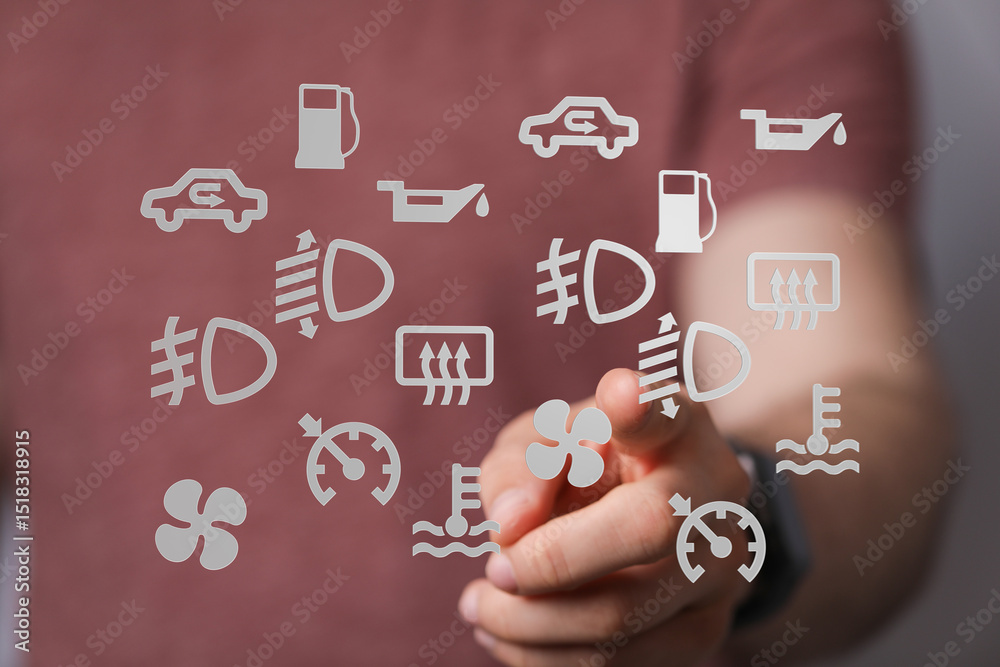 Poster Learn to identify and understand common car dashboard warning lights.  Avoid costly repairs with this helpful guide.