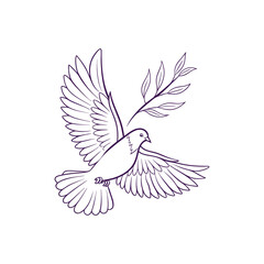 Obraz premium dove icon vector line art illustration