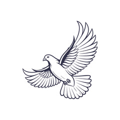 Obraz premium dove icon vector line art illustration