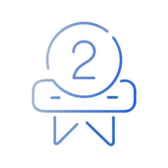 Silver Anniversary Ribbon Icon for Second Place Award