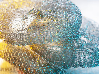 Abstract texture. Colorful metallic abstract. Twisted shiny metal wire