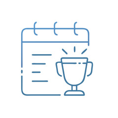 Corporate Event Cup Icon for Business Award and Calendar Date