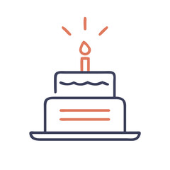 Obraz premium Business Birthday Cake Icon for Corporate Office Party