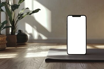 Pixel Perfect Picture of Smartphone Template with Yoga Concept