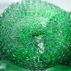 Abstract texture. Colorful metallic abstract. Close up shiny twisted metal wire. Selective focus