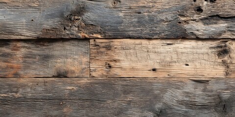 Obraz premium Reclaimed Wood Panel Texture Aged Planks with Rough Surface