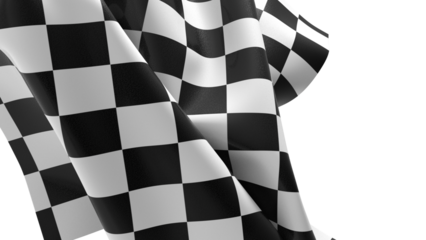 The checkered flag waves in the wind a symbol of victory and the thrill of competition