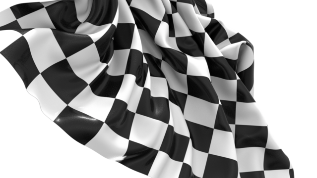 The checkered flag waves in the wind a symbol of victory and the thrill of competition