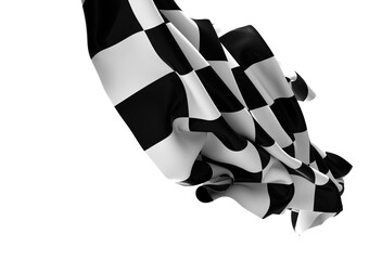 The checkered flag waves in the wind a symbol of victory and the thrill of competition