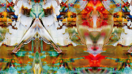 Fototapeta premium Abstract art background . Hand painting artwork on canvas .