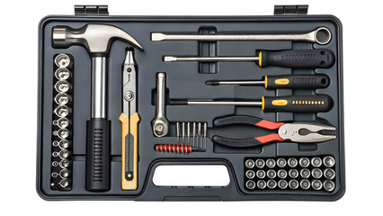 Set of tools isolated on white background.
