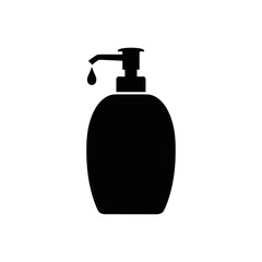 Soap Dispenser Icon: A simple, yet elegant icon depicting a pump bottle soap dispenser with a single drop of liquid falling.  Perfect for various design projects.