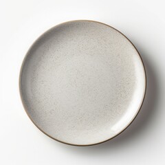 An isolated, ultra-detailed photograph of gray plate on a white background, realistic photography