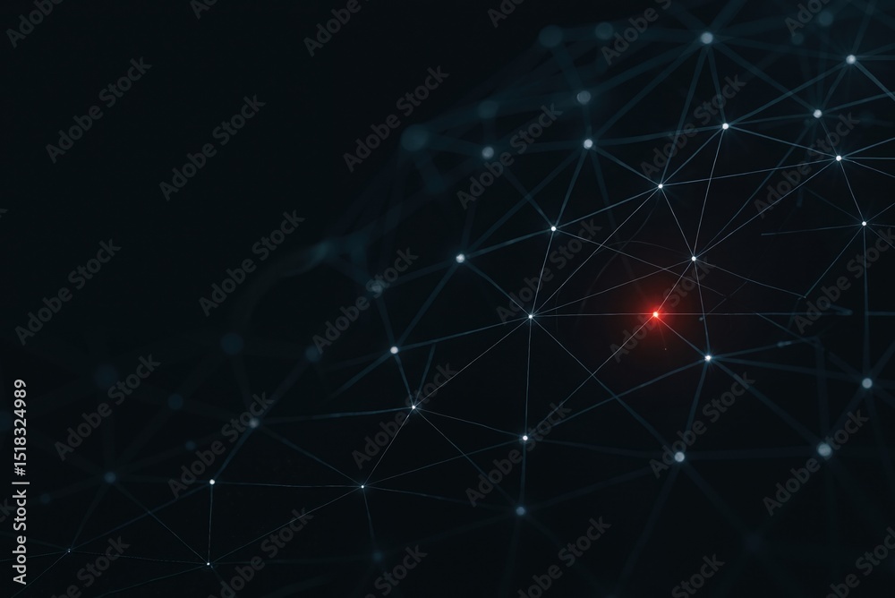Poster abstract digital network connections with glowing points representing data points and communication 