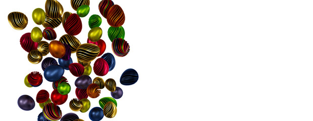 Easter colorful eggs isolated