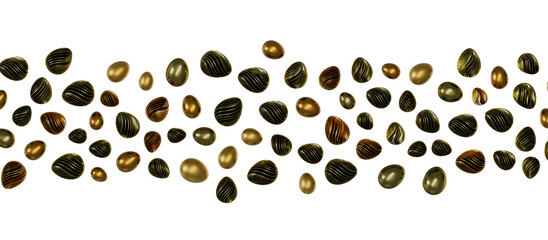 Luxury golden easter eggs isolated