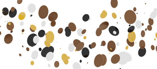 Multicolor confetti abstract background with a lot of falling pieces, isolated on a white background. Festive decorative tinsel element for design