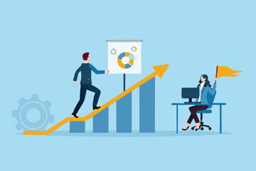 Obraz premium leadership-to-lead-team-career-path--business-stra.eps