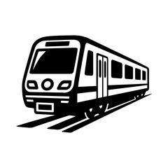 Subway train icon in transparent background
