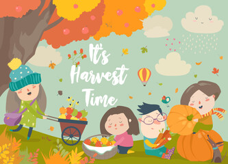 Fototapeta premium Hand-drawn cute cartoon animal poster templates, interesting children's flat vector illustrations, and cheerful festival backgrounds