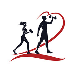 fitness emblem fitness club logo or emblem vector art