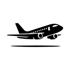 Airplane jet icon in transparent background
