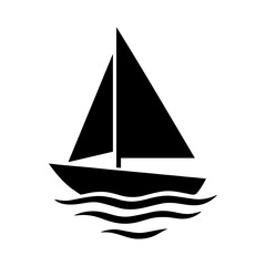 Sailboat icon in transparent background
