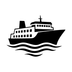 Obraz premium Ferry icon in transparent background 