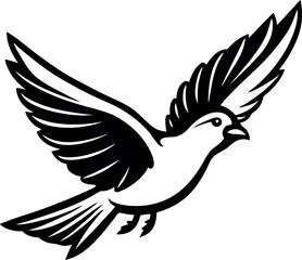 Vector Silhouette of Sparrow. 