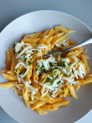 pasta with cheese and fresh herbs