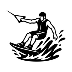 Wakeboard icon in transparent background
